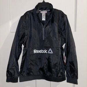 Reebok Boy's Active 1/2 Zip Pullover Windbreaker Jacket, Black Size M (8) NWT